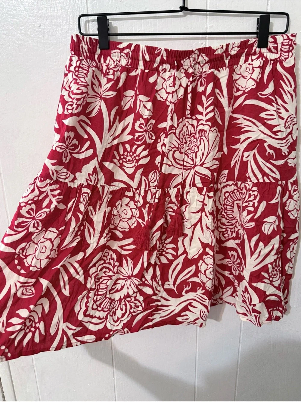 Knox Rose White and Red Floral Skater Skirt